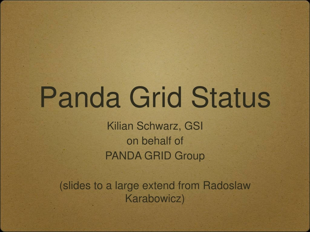 panda grid status