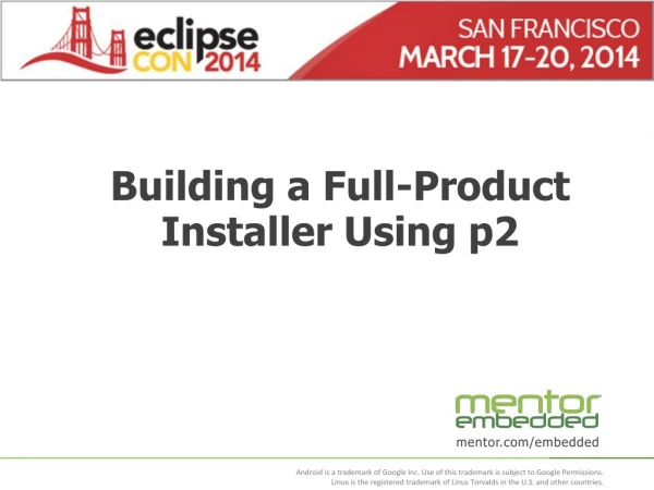 Building a Full-Product Installer Using p2