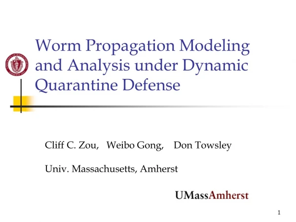 Worm Propagation Modeling and Analysis under Dynamic Quarantine Defense