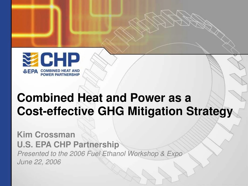 combined heat and power as a cost effective ghg mitigation strategy