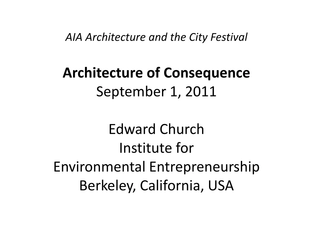 aia architecture and the city festival