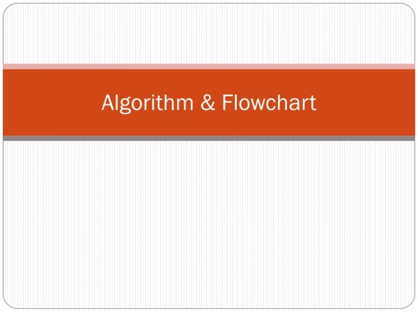 Algorithm &amp; Flowchart