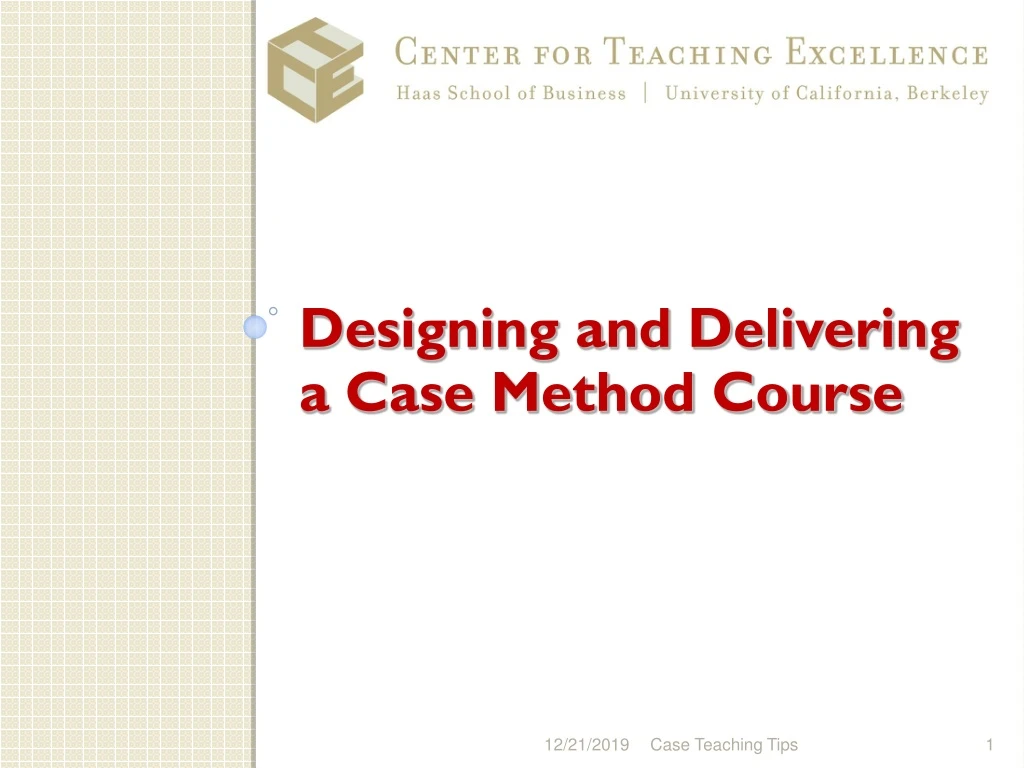 designing and delivering a case method course