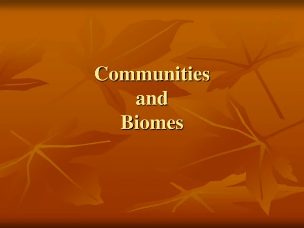 Communities  and  Biomes