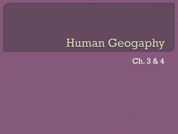 Human  Geogaphy