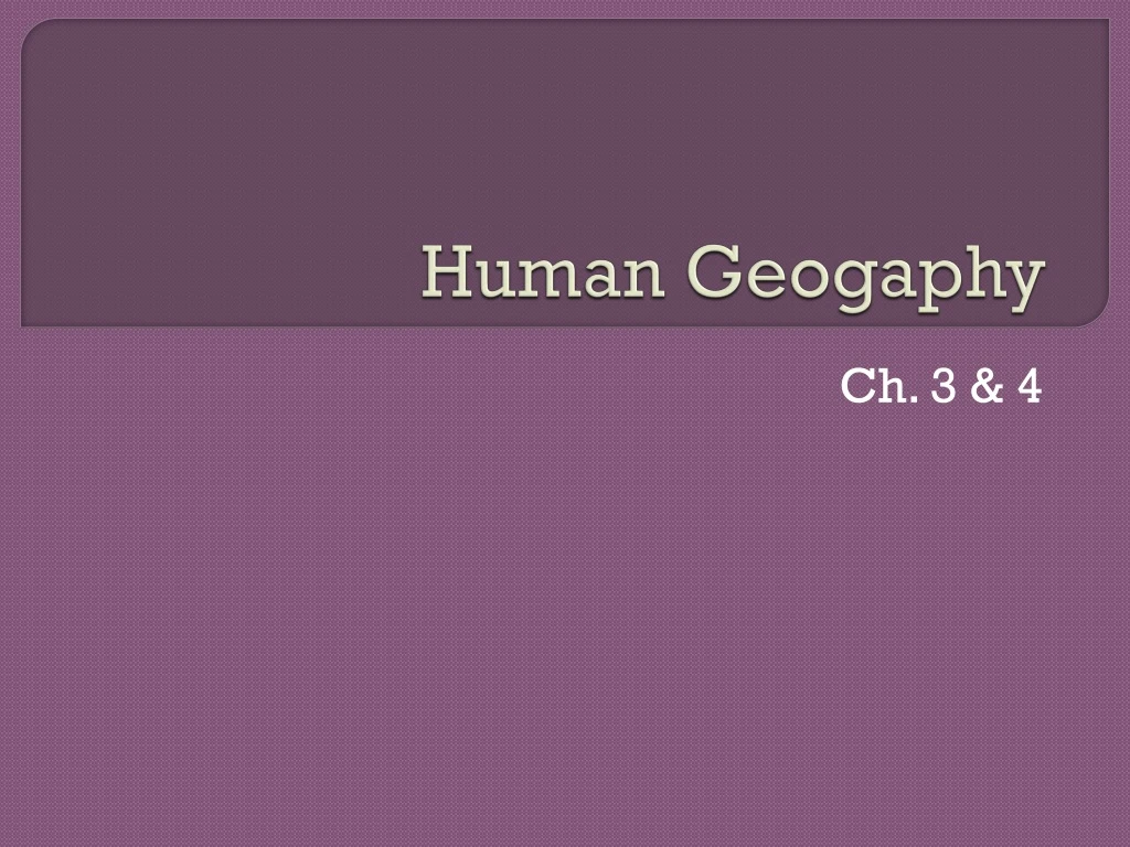 human geogaphy