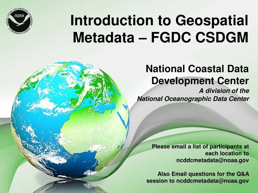 introduction to geospatial metadata fgdc csdgm