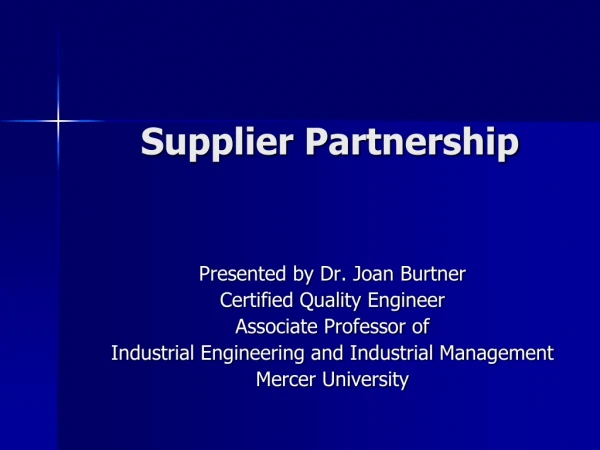 Supplier Partnership