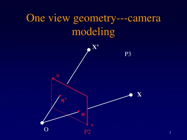 One view geometry---camera modeling
