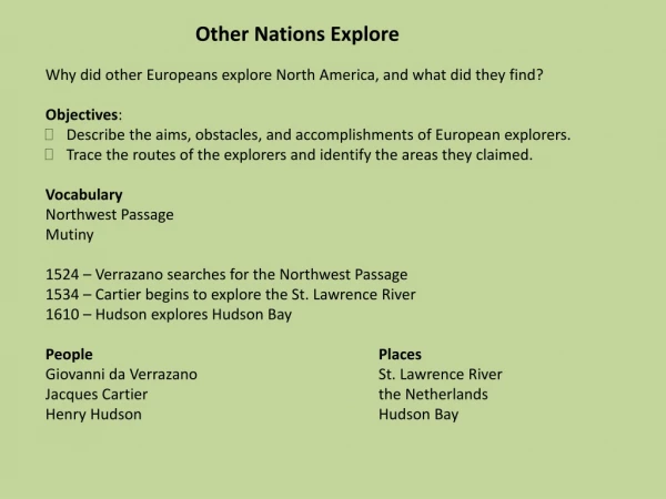Other Nations Explore