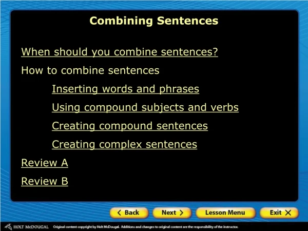 Combining Sentences