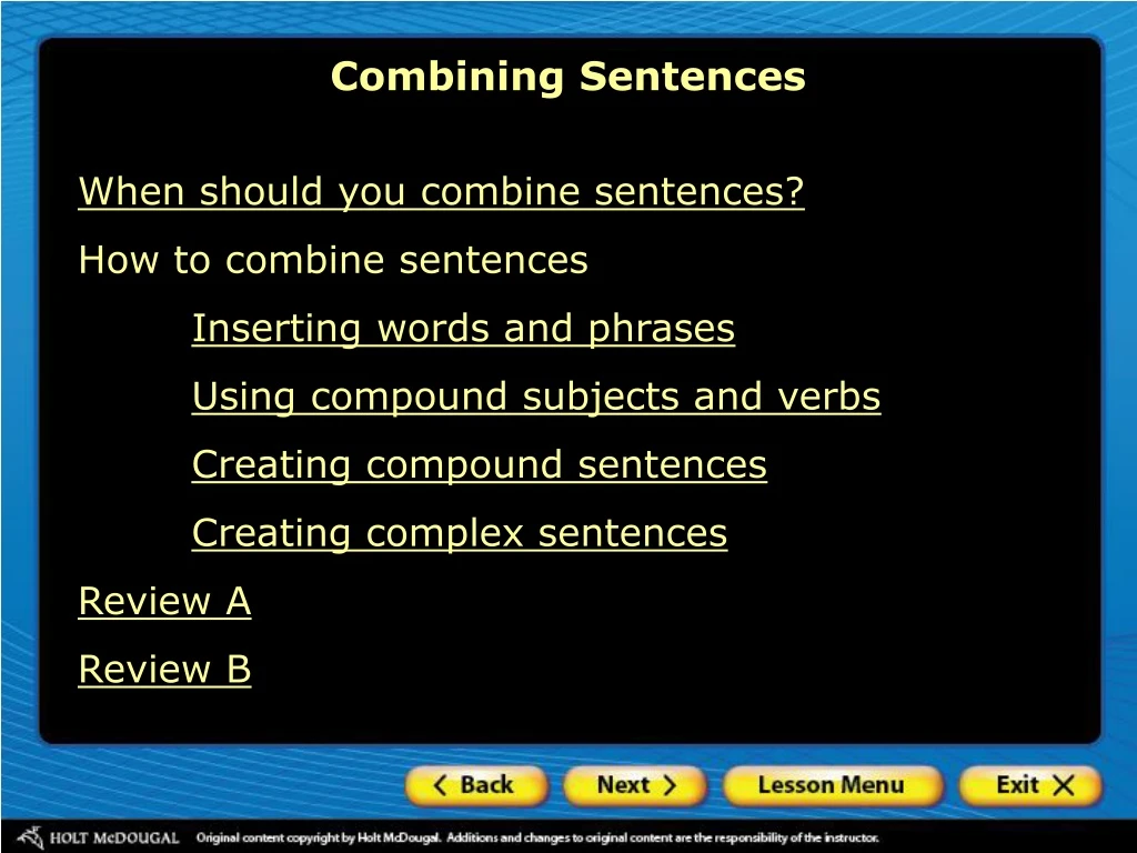 combining sentences