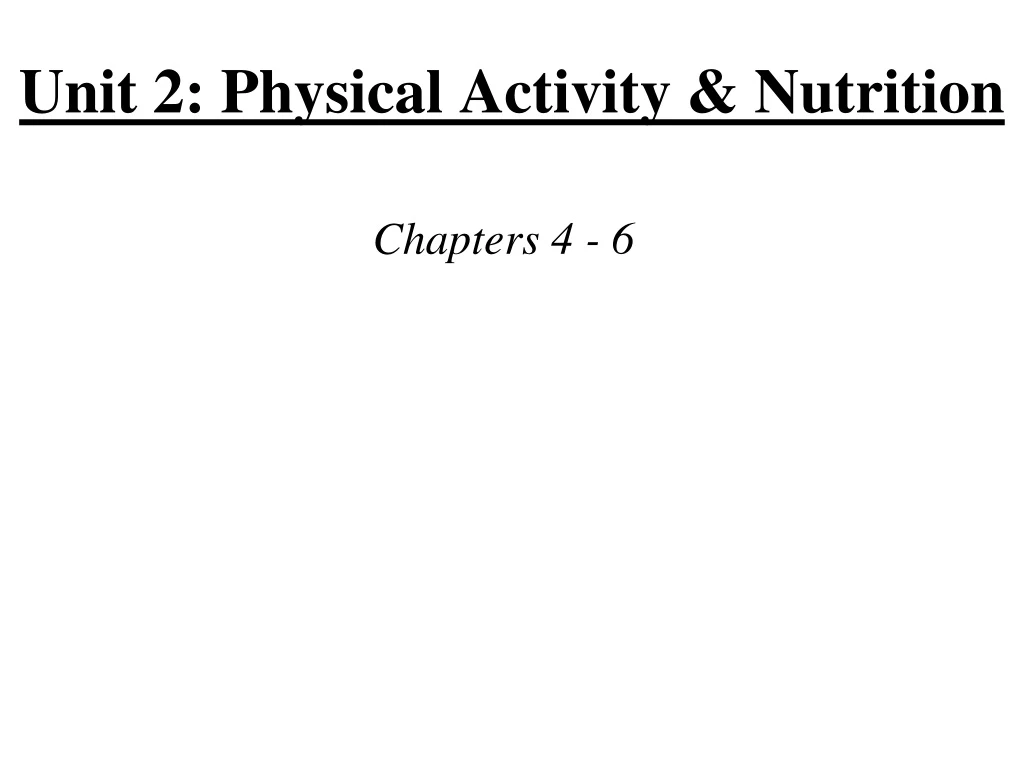 unit 2 physical activity nutrition