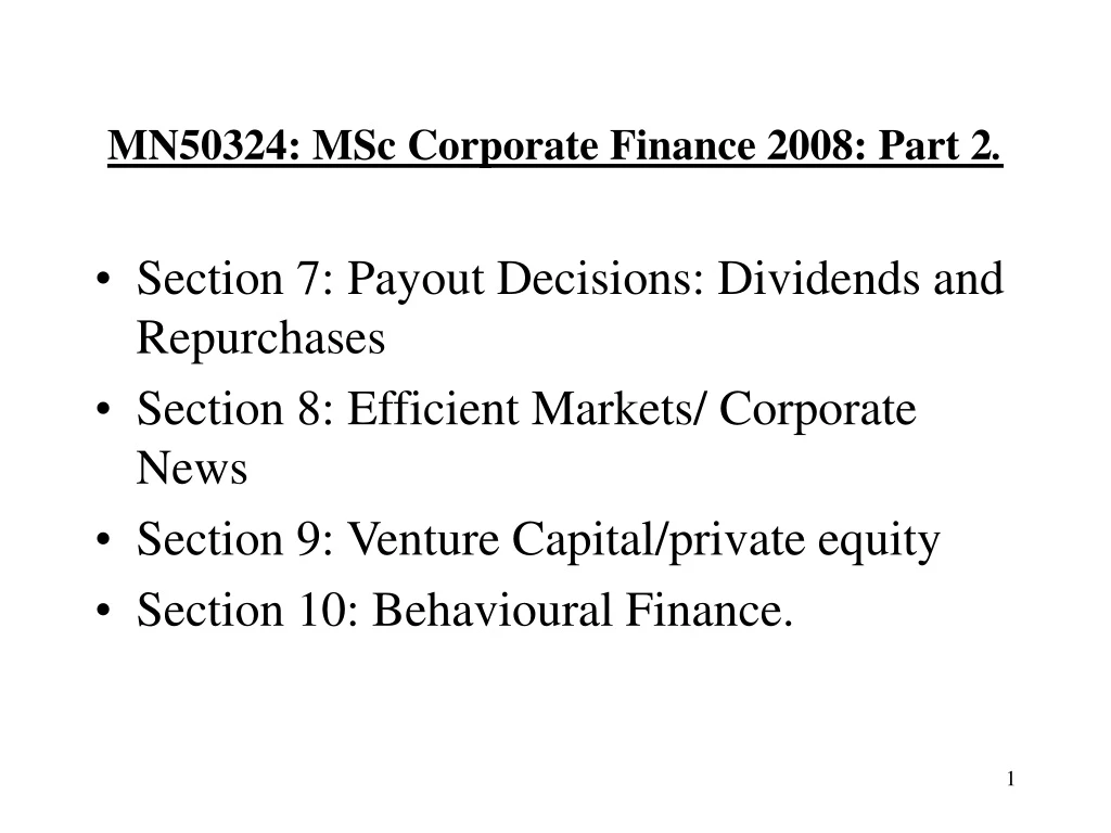 mn50324 msc corporate finance 2008 part 2