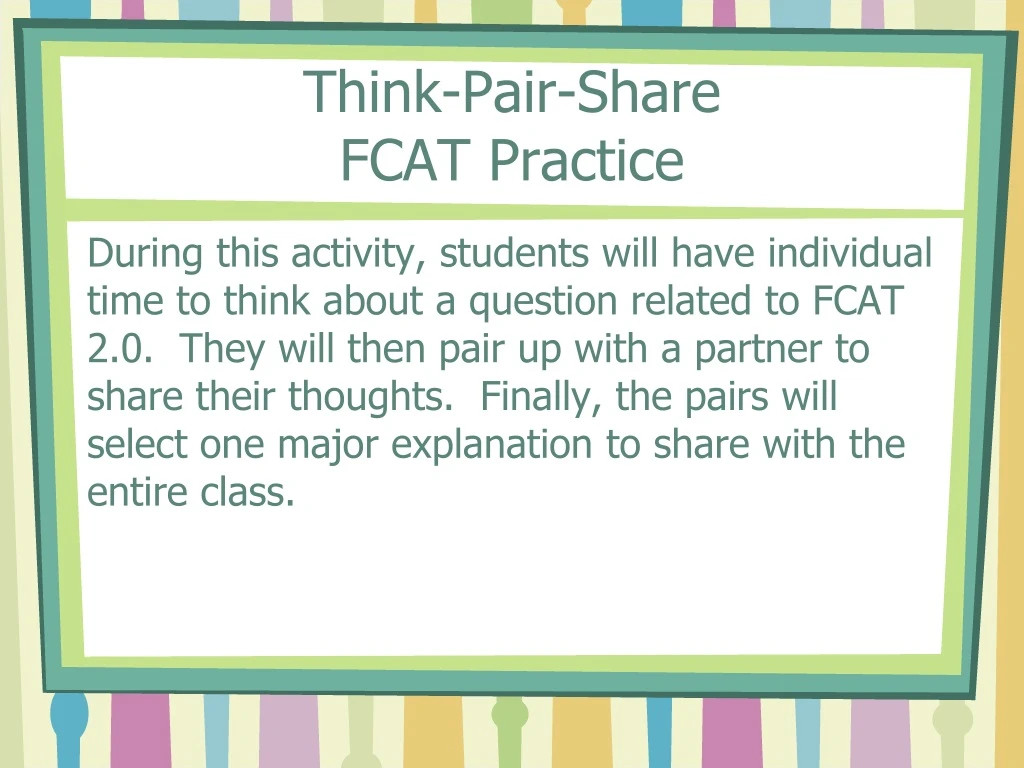 think pair share fcat practice