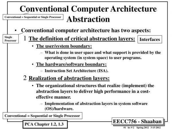 Conventional Computer Architecture Abstraction