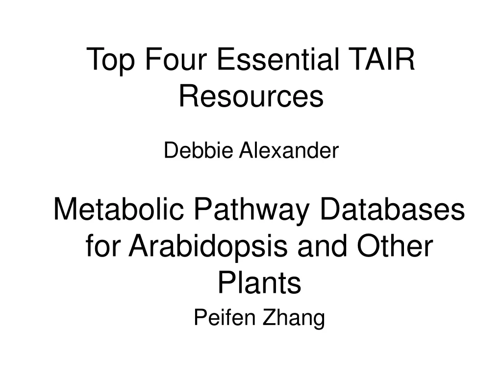 top four essential tair resources