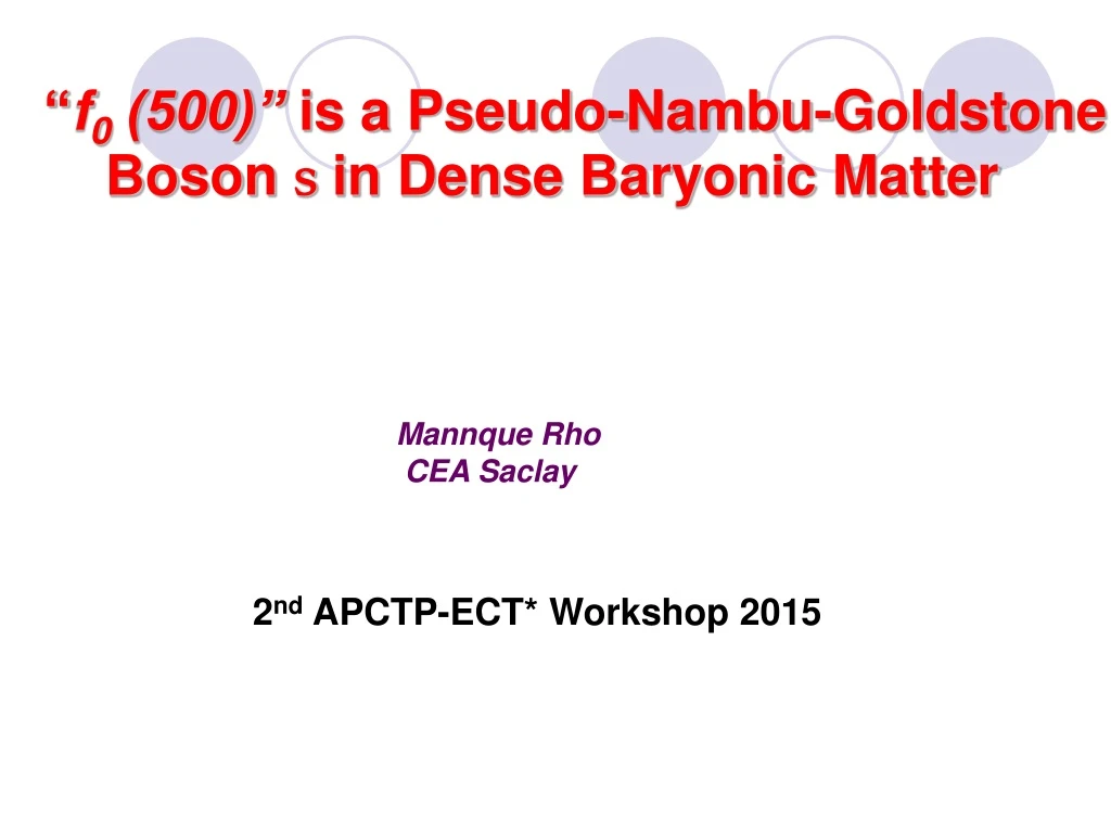 f 0 500 is a pseudo nambu goldstone boson