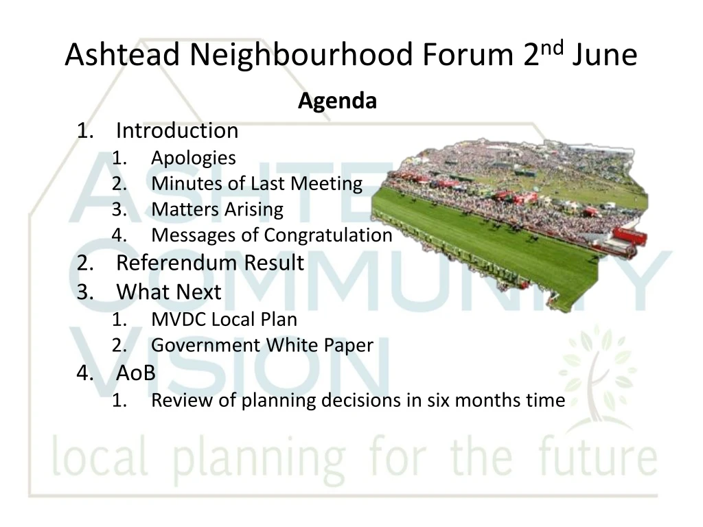 ashtead neighbourhood forum 2 nd june