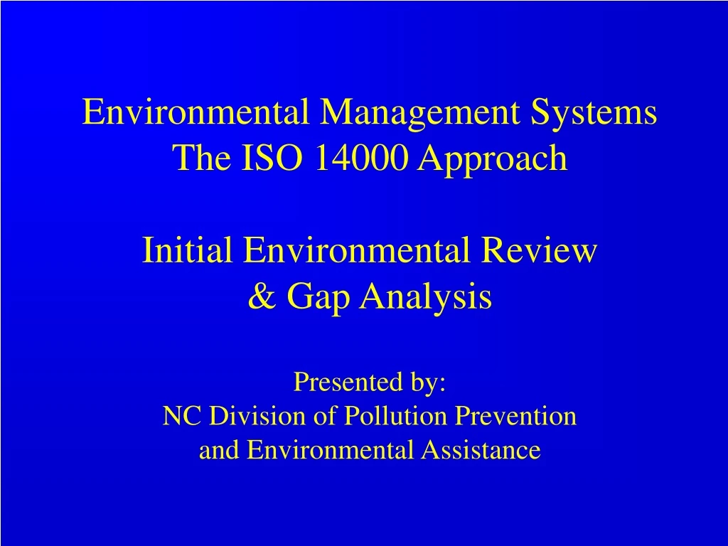 environmental management systems the iso 14000