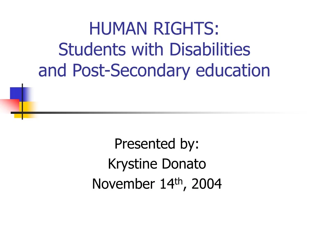 human rights students with disabilities and post secondary education