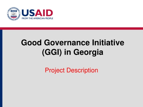 Good Governance Initiative (GGI) in Georgia