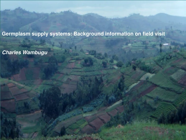 Germplasm supply systems: Background information on field visit Charles Wambugu