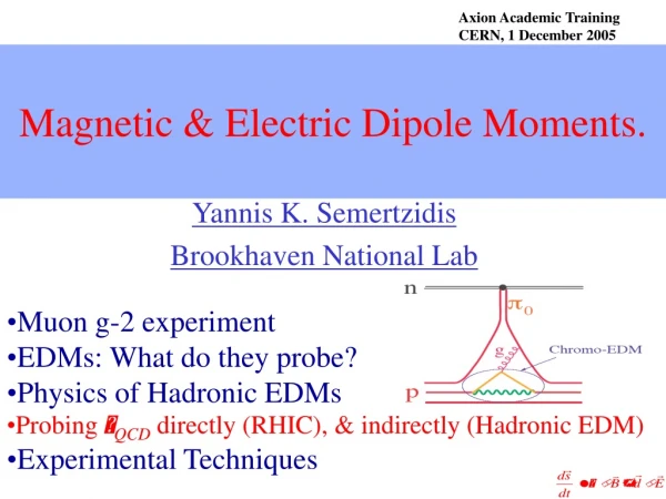 Magnetic &amp; Electric Dipole Moments.