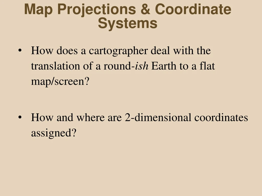map projections coordinate systems