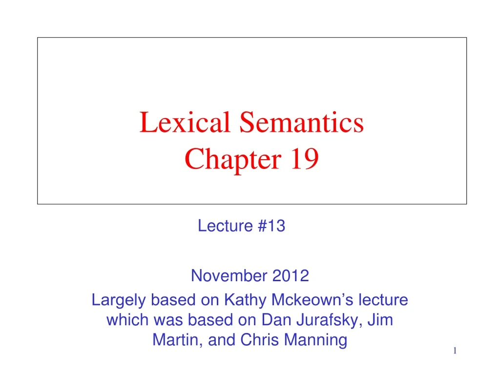 lexical semantics chapter 19
