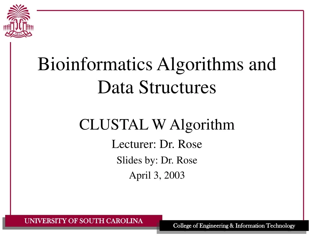 bioinformatics algorithms and data structures