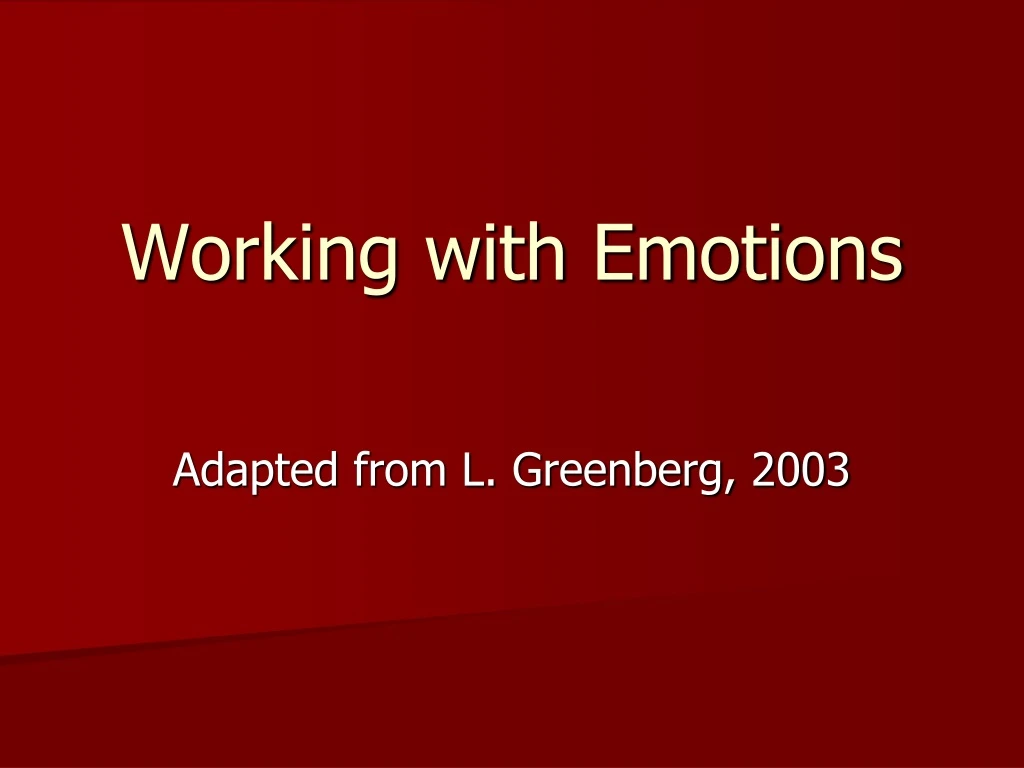 working with emotions