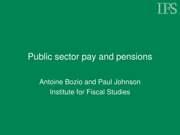 Public sector pay and pensions
