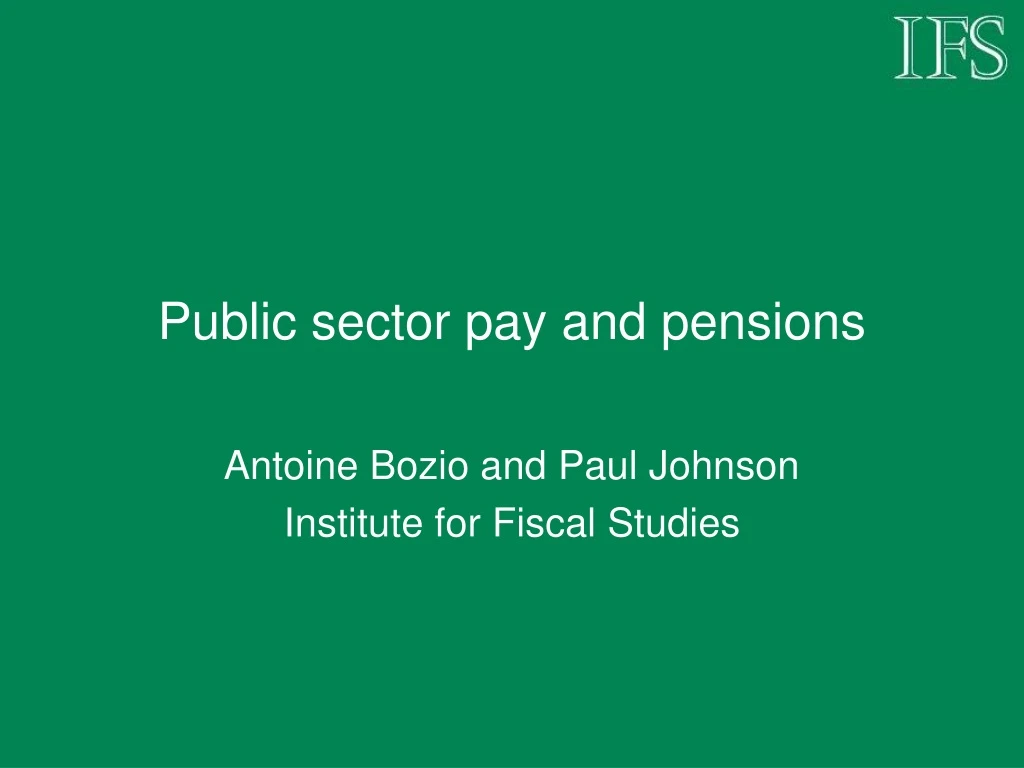 public sector pay and pensions
