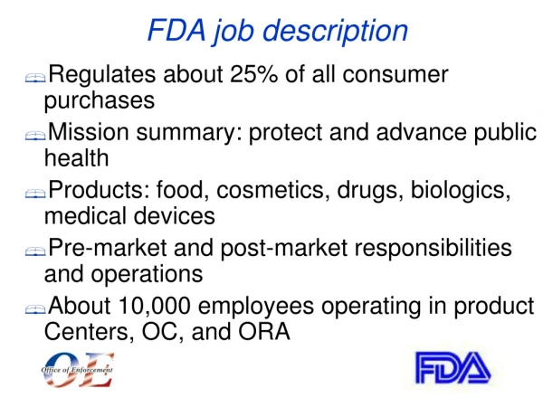 FDA job description