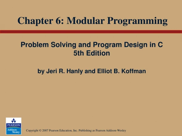Chapter 6: Modular Programming