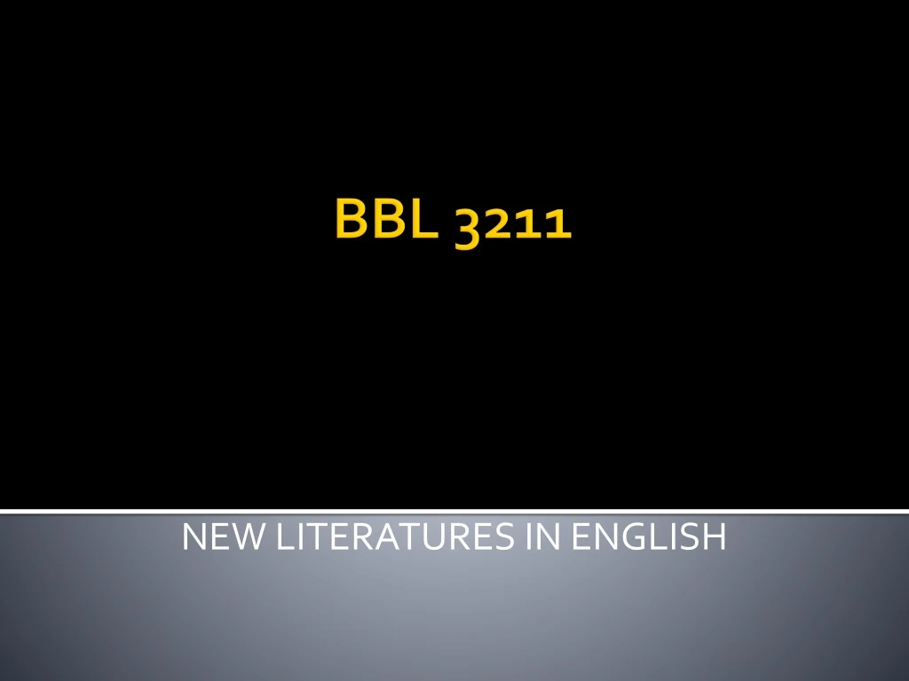 new literatures in english