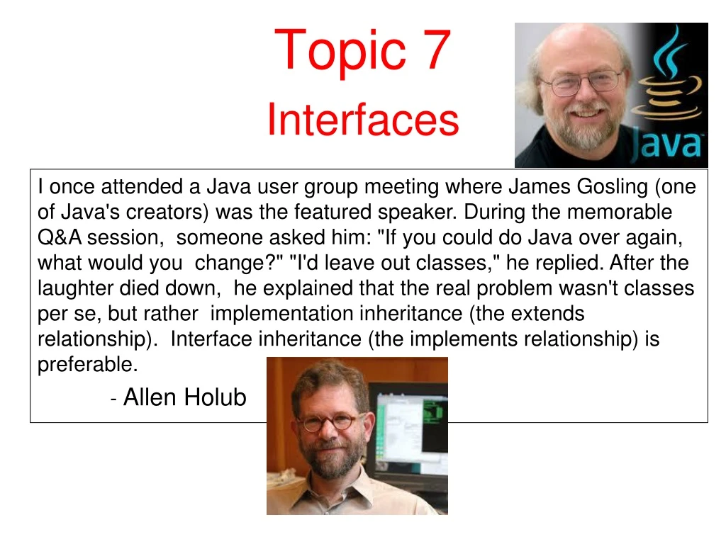 topic 7 interfaces