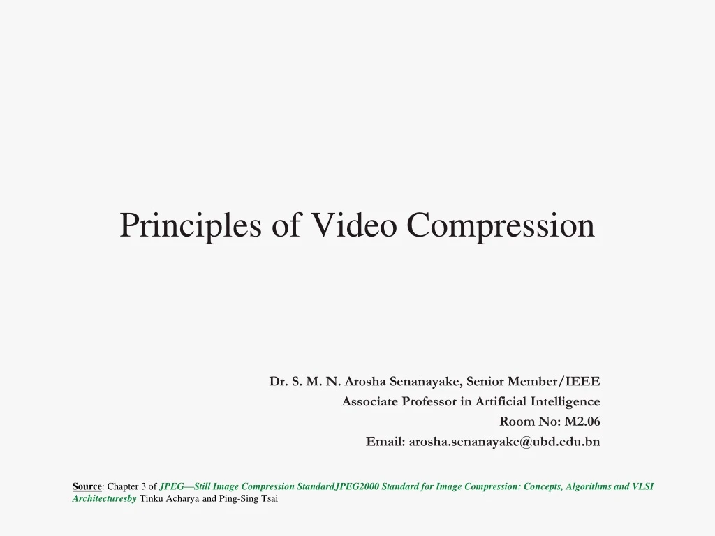 principles of video compression