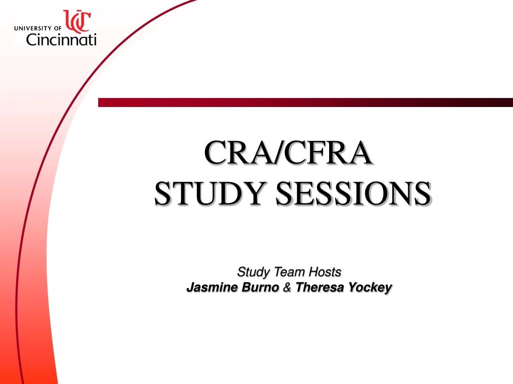 cra cfra study sessions study team hosts jasmine burno theresa yockey
