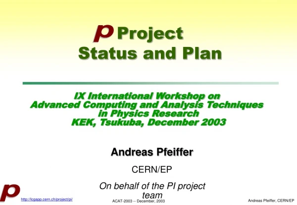 Project Status and Plan