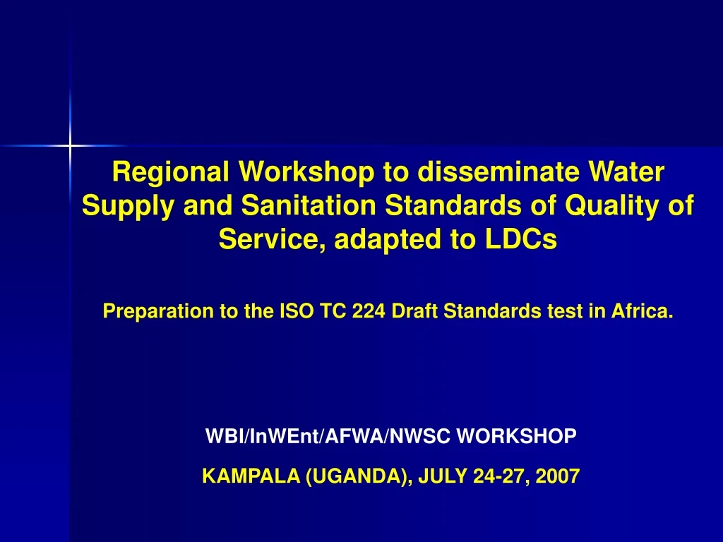 regional workshop to disseminate water supply