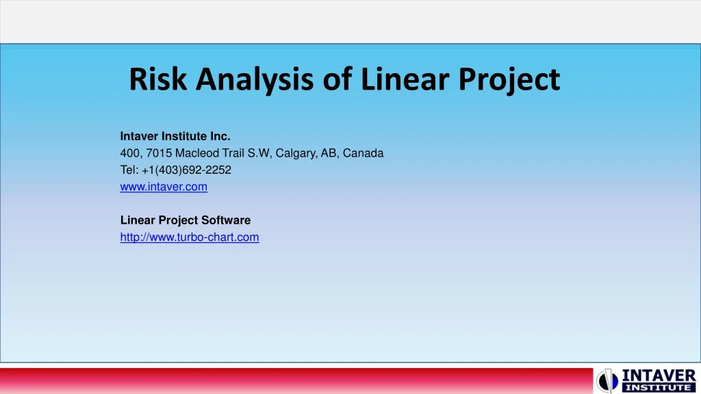 risk analysis of linear project