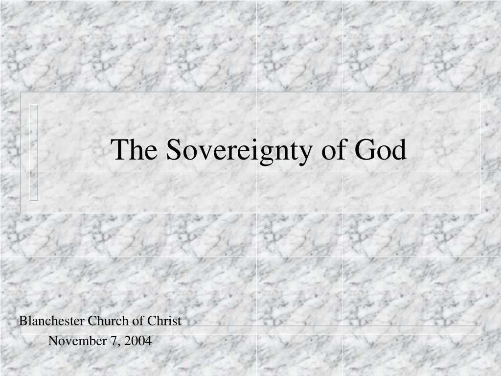 the sovereignty of god