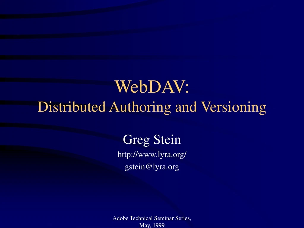 webdav distributed authoring and versioning