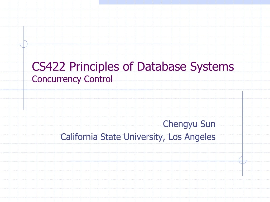 cs422 principles of database systems concurrency control