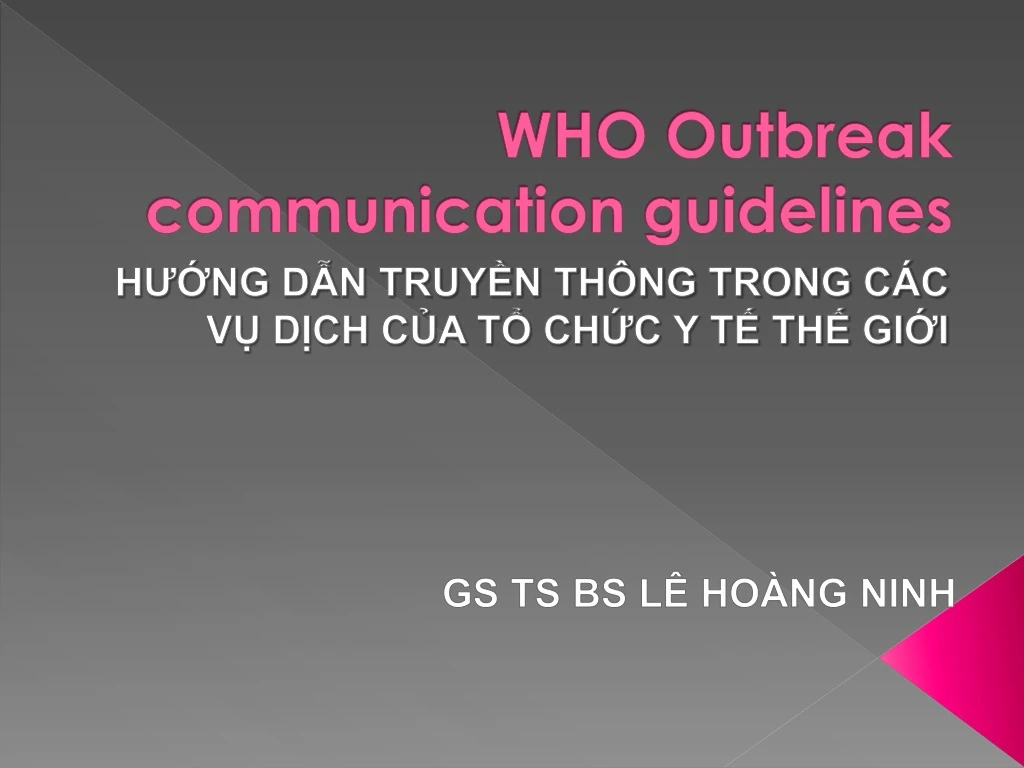 who outbreak communication guidelines