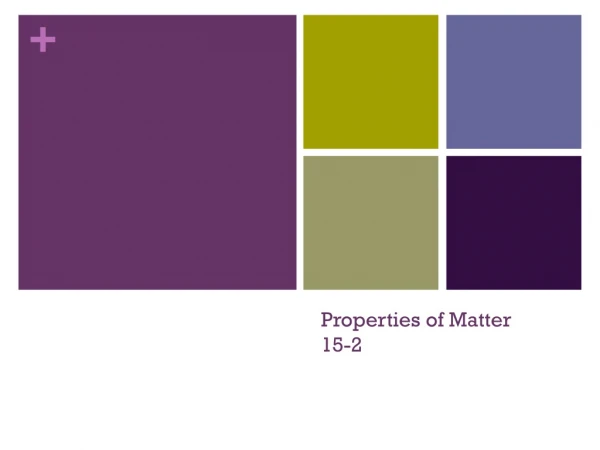 Properties of Matter 15-2