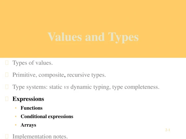Values and Types