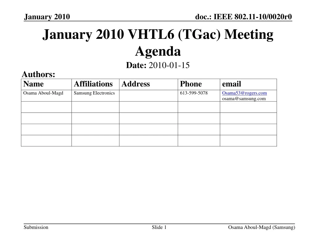 january 2010 vhtl6 tgac meeting agenda